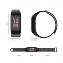 Bratara Fitness F1, rezistenta la apa IP67, ritm cardiac, tensiune, calorii,  pedometru, vremea, negru