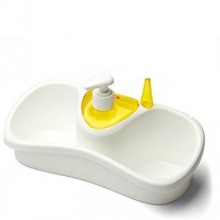 Dispenser sapun lichid cu suport de burete Sponge Holder + 2 bureti de bucatarie cadou