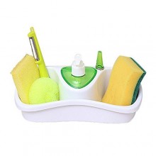 Dispenser sapun lichid cu suport de burete Sponge Holder + 2 bureti de bucatarie cadou