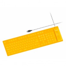 Tastatura siliconica pentru PC, Mac si tablete, galbena